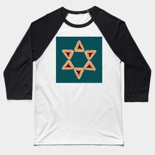 Teal Hamantaschen Star Baseball T-Shirt